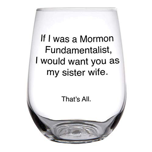 I Would Want You as My Sister Wife Stemless Wine Glass with Gift Box- 17 Ounce
