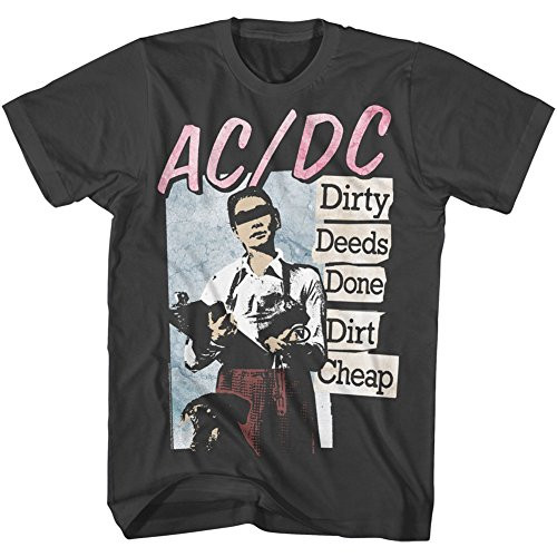AC/DC Hard Rock Band Music Group Dirty Deeds Done Dirt Cheap Adult T-Shirt Tee Black