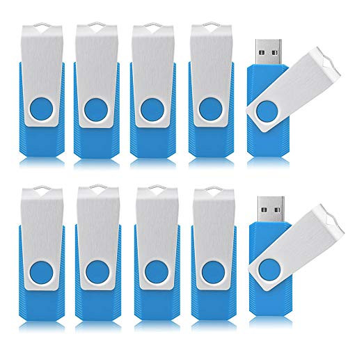 4GB Flash Drives- Aiibe 10 Pack USB Flash Drive 4GB Thumb Drive USB 2.0 Memory Stick 4 GB USB Drives Bulk -4G- Sky Blue-