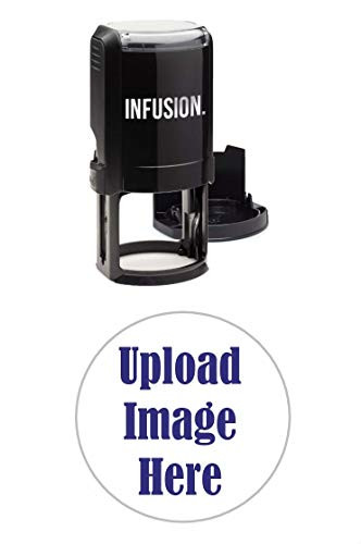 Infusion 1-5/8inch x 1-5/8inch Custom- Large- Round Self-Inking Logo Stamp- Purple
