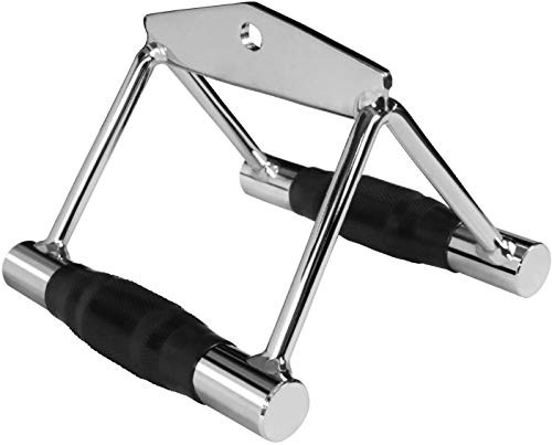 ZEVET Cable Attachment V Sharp Handle Rowing Machine Handle Set Pull Down Exercise Handles- Weight Lifting Workout Accessories