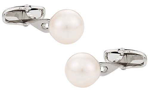 Cuff-Daddy Swarovski Crystal Cream Rose Simulated Pearl Cufflinks with Presentation Box