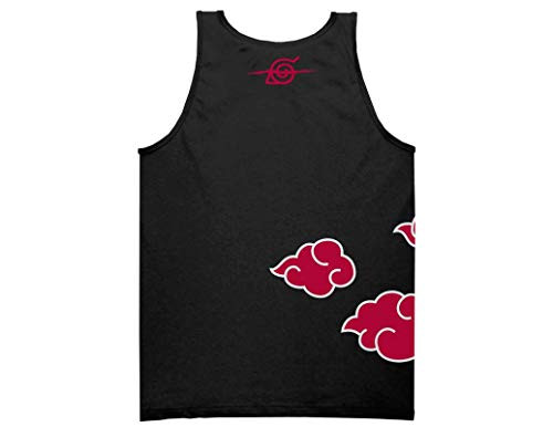 Ripple Junction Naruto Shippuden Adult Unisex Akatsuki Cloud Heavy Weight 100 percent Cotton Muscle Tank MD Black