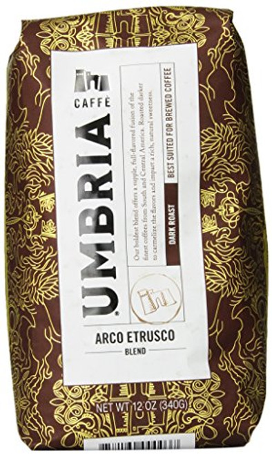 Caffe Umbria Fresh Seattle Whole Bean Roasted Coffee, Arco Etrusco Blend Dark Roast, 12 oz. Bag Caffe Umbria Fresh Seattle Whole Bean Roasted Coffee, Arco Etrusco Blend Dark Roast, 12 oz. Bag