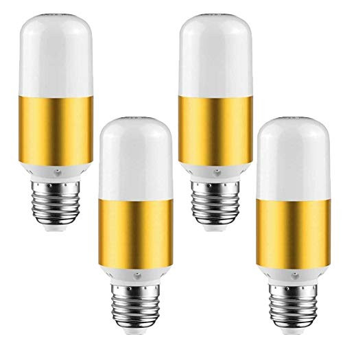 Lxcom Lighting 12W LED Corn Bulb E26/E27 LED Candle Bulbs 100W Incandescent Bulbs Equivalent Warm White 3000K T10 Chandelier Bulbs E26/E27 Medium Base Candelabra Bulbs-4 Pack -Gold-