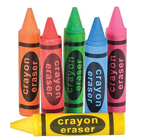 Rhode Island Novelty Crayon Shaped Erasers | Assorted Colors | 2.5 Inch | 72-Pack