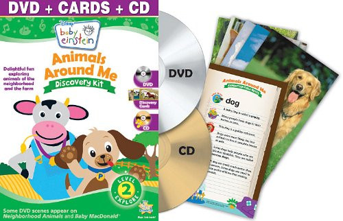 Baby Einstein- Animals Around Me Discovery Kit - DVD Plus CD and Discovery Cards-