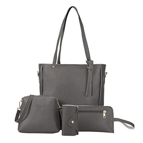 Purse and Wallet Set for Women Handbag Ladies Tote Shoulder Bag Hobo Satchel Purse 4pcs Handbags for Women Tote Bags Shoulder Handbags Set Crossbody Satchel Bag for Women Clutch Purses Womens Wallets