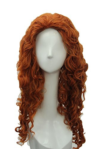 Soul Wigs- Womens Long Curly Fluffy Orange Costume Party Cosplay Wig