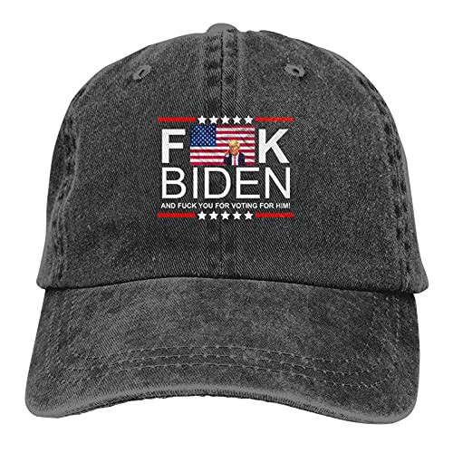 Fuck Biden Cowboy Hat Adjustable Peaked Dad Hat Sun Hat Baseball Cap for Men and Women Black