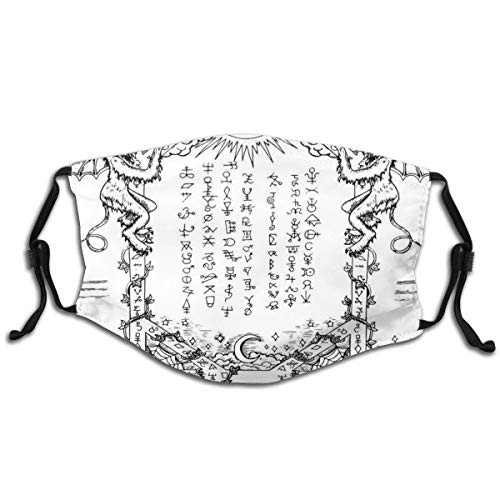 Reusable Face Shield Mouth Scraf Gothic Medieval Magic And Spell Symbols Eternal Life Ritual Chart Themed Artwork decorations for teens kids child