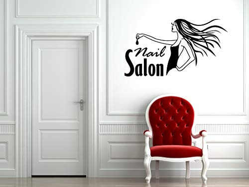 Nail Salon Woman Polish Beauty Logo Emblem Sign Wall Vinyl Sticker Car Mural Decal Art Decor LP3920