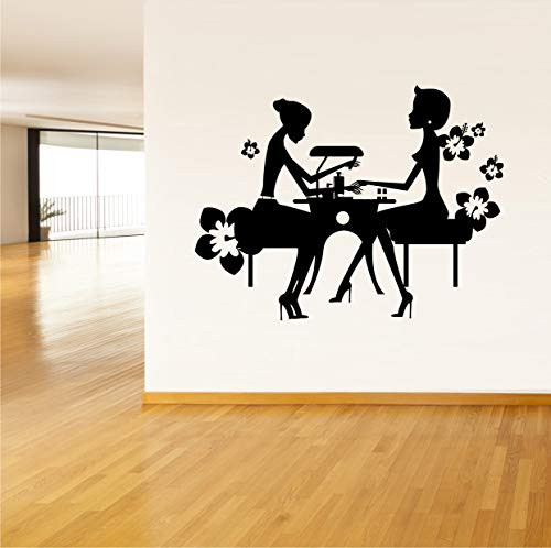 Manicure Nail Art Polish Beauty Salon Women Silhouette Wall Vinyl Sticker Car Mural Decal Art Decor LP4192