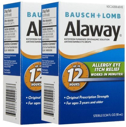 Bausch  and  Lomb Alaway Itch Relief Eye Drops-0.34 oz- 2 ct -Quantity of 2-
