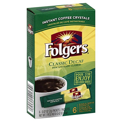 Folgers Classic Roast Decaf Instant Coffee, Single Serve Packets, 6 Count (Pack of 12) Folgers Classic Roast Decaf Instant Coffee, Single Serve Packets, 6 Count (Pack of 12)
