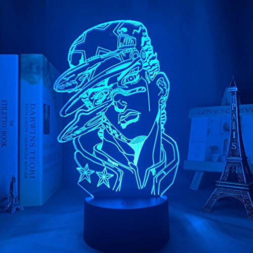 3D Lamp Anime JoJo Bizarre Adventure for Bedroom Decor Light Birthday Gift Manga JoJo Figure Led Night Light -Remote Control