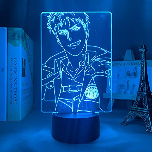 Anime Attack on Titan 3D Lamp Jean Kirstein Light for Bedroom Decoration Kids Gift Attack on Titan LED Night Light Jean Kirstein -Remote Control