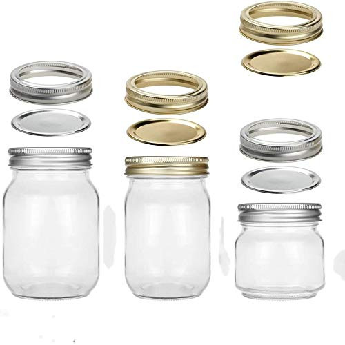 Ball Regular Mouth Mason Jars with Lids and Bands- Glass jar?13-Ounces -4-Pack-