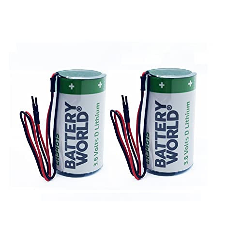 2X ER34615 3.6V 19Ah Sz D Lithium High Capacity UL Certified Battery Wire Leads Utility Telematics