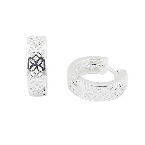 Tisoro 925 Solid Sterling Silver Huggie Hoop Filigree Earrings- Small Huggie Wrap Cuff Stud Jewelry Tisoro 925 Solid Sterling Silver Huggie Hoop Filigree Earrings- Small Huggie Wrap Cuff Stud Jewelry