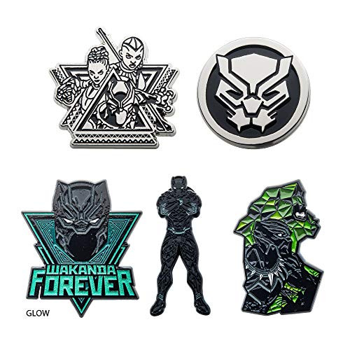 Marvel Black Panther Wakanda Forever Enamel 5 Pin Set -Amazon Exclusive-