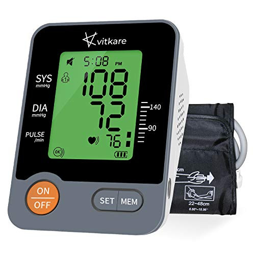 Arm Blood Pressure Monitor- Digital BP Monitor- Accurate Upper Arm Blood Pressure Monitor for Home use- Large Arm Cuff- by VitKare -Black- Arm Blood Pressure Monitor- Digital BP Monitor- Accurate Upper Arm Blood Pressure Monitor for Home use- Large Arm Cuff- by VitKare -Black-