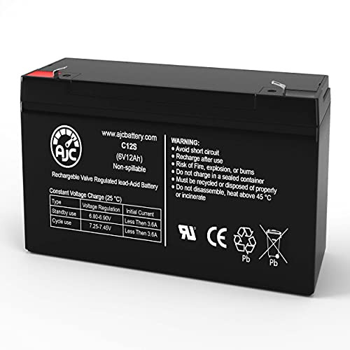 Portalac PE6V12F1 6V 12Ah Sealed Lead Acid Battery - This is an AJC Brand Replacement