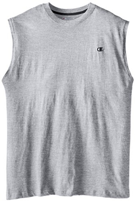 Champion Men's Big-Tall Jersey Muscle T-Shirt- Grey Heather- 5X