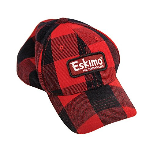 Eskimo Unisex Cap- Red/Black Buffalo Plaid- One Size Fits Most