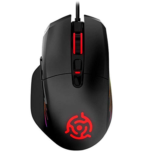 Gaming Mouse- GM21 Wired Gaming Mouse - Braided Cable- 10000 DPI- 8 Programmable Buttons Customizable RGB LEDs Comfortable Ergonomic Mouse- PC Computer mouse for Laptop Desktop Gaming Supports Windows
