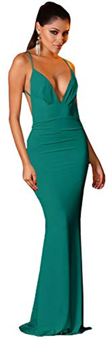 Women's Sexy Formal Dresses Elegant V Neck Bodycon Evening Gowns Forest Green L Women's Sexy Formal Dresses Elegant V Neck Bodycon Evening Gowns Forest Green L