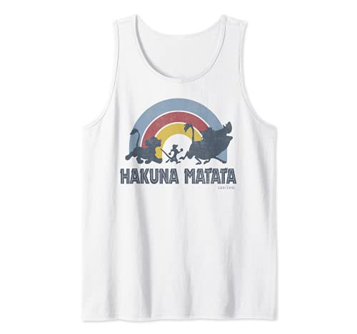 Disney The Lion King Hakuna Matata Distressed Rainbow Logo Tank Top