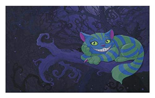 Lunarable Alice in Wonderland Doormat- Chester Cat Sitting on Branch Forest Character- Decorative Polyester Floor Mat with Non-Skid Backing- 30inch X 18inch- Green Blue Purple Lunarable Alice in Wonderland Doormat- Chester Cat Sitting on Branch Forest Character- Decorative Polyester Floor Mat with Non-Skid Backing- 30inch X 18inch- Green Blue Purple