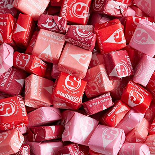Starburst Fav Red Fruit Chews Candy- Wrapped- Bulk- 5 Lbs.- Strawberry- Fruit Punch- Watermelon and Cherry. Starburst Fav Red Fruit Chews Candy- Wrapped- Bulk- 5 Lbs.- Strawberry- Fruit Punch- Watermelon and Cherry.