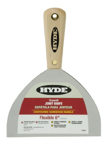 Hyde 07860 Joint Knife, 6-inch Flexible, Hardwood Handle