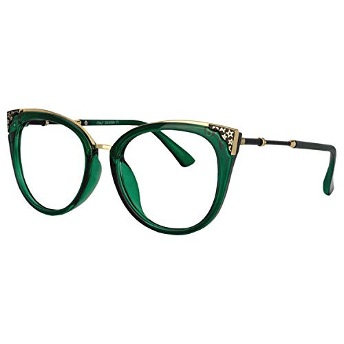 Zeelool Retro Oversized Blue Light Blocking Cat Eye Glasses for Women Dalton OP01934-02 Green