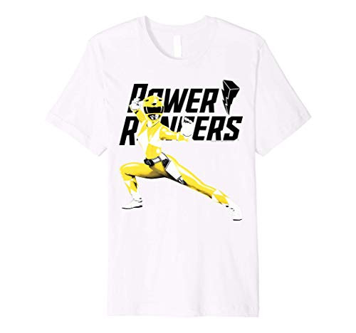 Power Rangers Yellow Ranger Action Pose Logo Premium T-Shirt