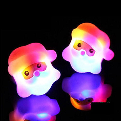LED Light Up Flashing Christmas Santa Claus Party Favor Rings by Mammoth Sales