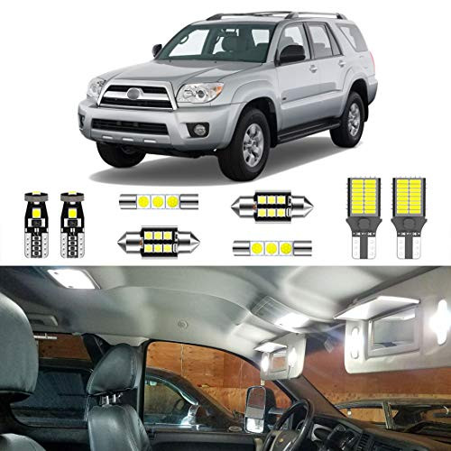 LIGHSTA 18PCS Super Bright White Interior LED Light Kit Package for Toyota 4Runner 2003 2004 2005 2006 2007 2008 2009 Plus License Plate Lights and Install Tool