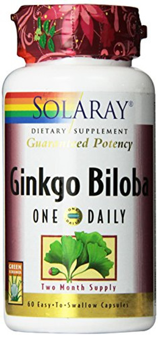 Solaray One Daily Ginkgo Biloba Supplement- 120mg | 60 Count