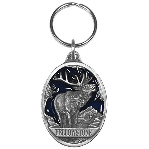 Siskiyou Automotive RK93E Metal Key Chain (Yellowstone Elk Enameled Details)