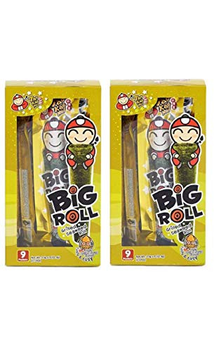 Tao Kae Noi Big Roll Grilled Seaweed Roll 9 Packets Per Box - 2 Boxes -Spicy Grilled Flavour-