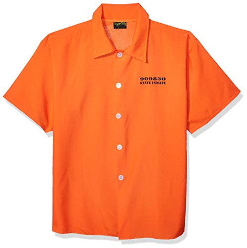 Underwraps Costumes Men's Plus-Size Prisoner Shirt- Orange- Double XL Underwraps Costumes Men's Plus-Size Prisoner Shirt- Orange- Double XL