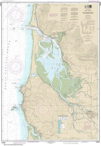 MapHouse NOAA Chart 18558 Tillamook Bay- 41.88inch X 28.84inch Paper Chart
