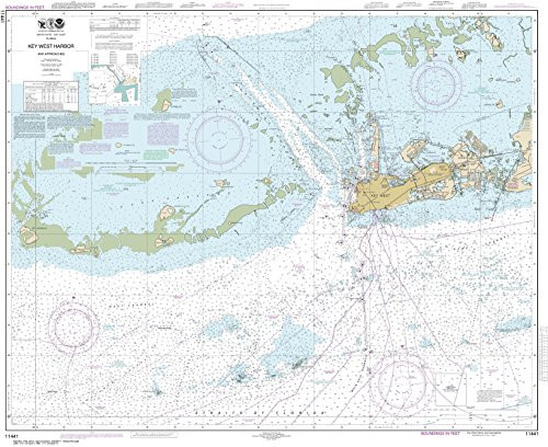 MapHouse NOAA Chart 11441 Key West Harbor Approaches- 35.62inch X 43.7inch Paper Chart