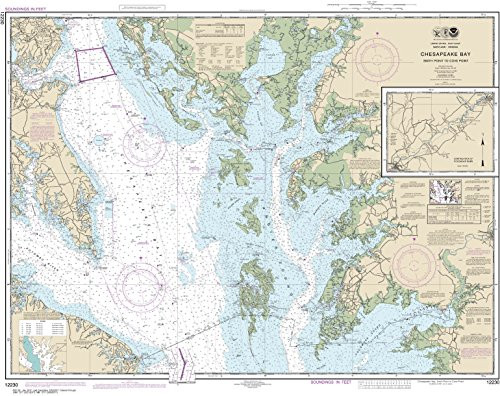 MapHouse NOAA Chart 12230 Chesapeake Bay Smith Point to Cove Point- 32.55inch X 41.1inch Paper Chart
