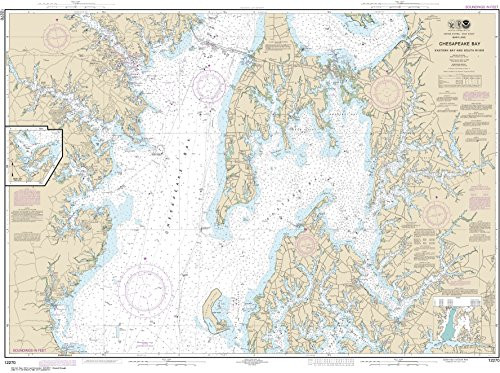 MapHouse NOAA Chart 12270 Chesapeake Bay Eastern Bay South River- Selby Bay- 35.29inch X 47.36inch Paper Chart
