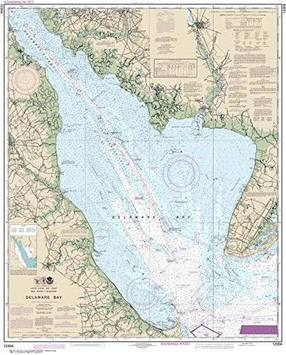 MapHouse NOAA Chart 12304 Delaware Bay- 39.42inch X 31.74inch Paper Chart