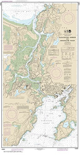 MapHouse NOAA Chart 13281 Gloucester Harbor Annisquam River- 45.51inch X 23.5inch Paper Chart