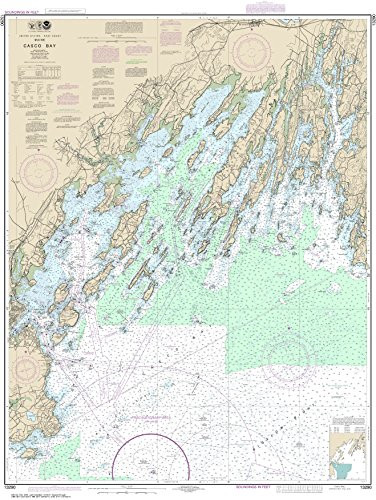 MapHouse NOAA Chart 13290 Casco Bay- 46.72inch X 35.17inch Paper Chart